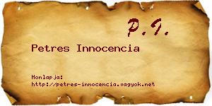 Petres Innocencia névjegykártya